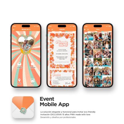 app-invitacion-15-años-groovy-hippie-chic