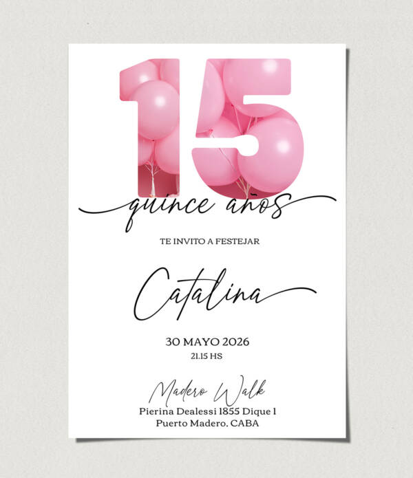 tarjetas-invitaciones-digitales-interactivas-cumpleaños-15-años-dulces-16-bat-mitzvah-original-elegante-numero-globos
