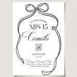 tarjetas-invitaciones-digitales-interactivas-cumpleaños-15-años-dulces-16-bat-mitzvah-original-elegante-moño-negro