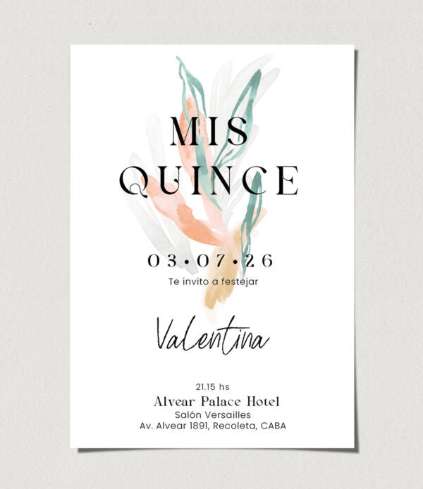 tarjetas-invitaciones-digitales-interactivas-cumpleaños-15-años-dulces-16-bat-mitzvah-original-elegante-flores-acuarela