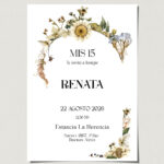 tarjetas-invitaciones-digitales-interactivas-cumpleaños-15-años-dulces-16-bat-mitzvah-original-elegante-flores-girasoles