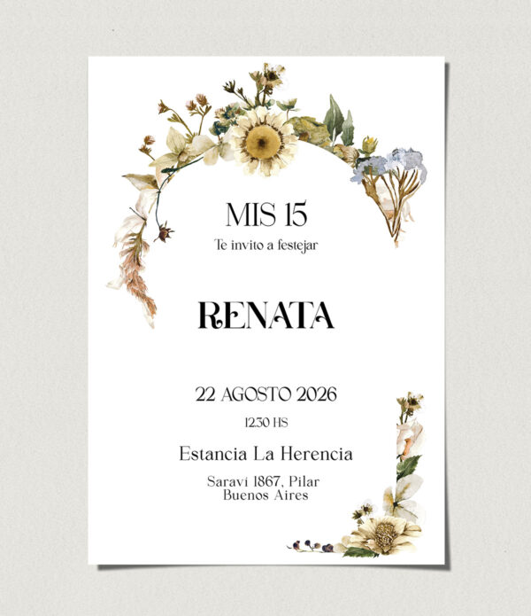 tarjetas-invitaciones-digitales-interactivas-cumpleaños-15-años-dulces-16-bat-mitzvah-original-elegante-flores-girasoles