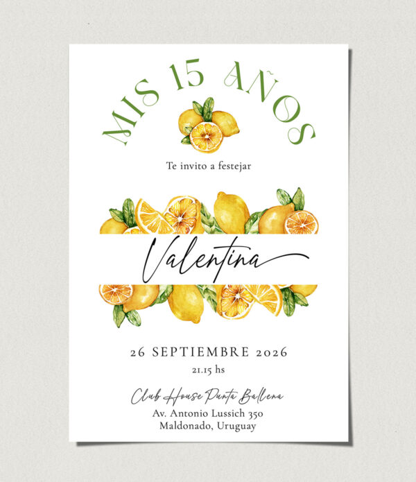 tarjetas-invitaciones-digitales-interactivas-cumpleaños-15-años-dulces-16-bat-mitzvah-original-elegante-frutas-limones