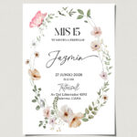 tarjetas-invitaciones-digitales-interactivas-cumpleaños-15-años-dulces-16-bat-mitzvah-original-elegante-flores-del-jardin-mariposa-wildflower