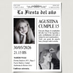 tarjetas-invitaciones-digitales-interactivas-cumpleaños-15-años-dulces-16-bat-mitzvah-original-elegante-periodico-diario