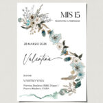 tarjetas-invitaciones-digitales-interactivas-cumpleaños-15-años-dulces-16-bat-mitzvah-original-elegante-flores-turquesa