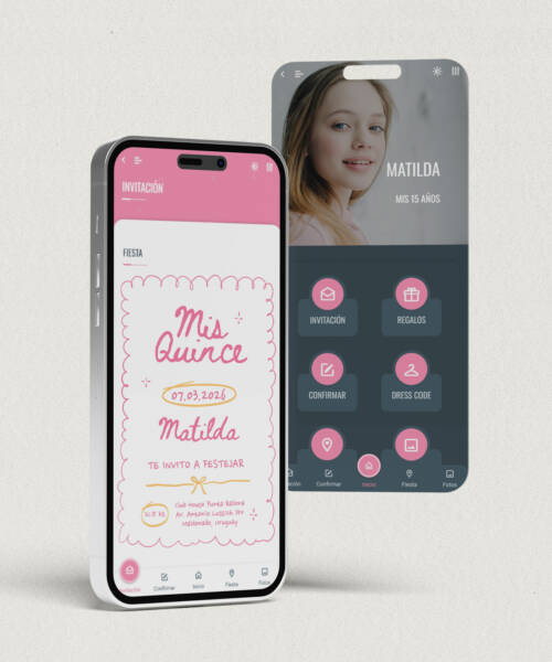 invitaciones-digitales-interactivas-cumpleaños-15-años-dulces-16-bat-mitzvah-original-elegante-diseño-a-mano