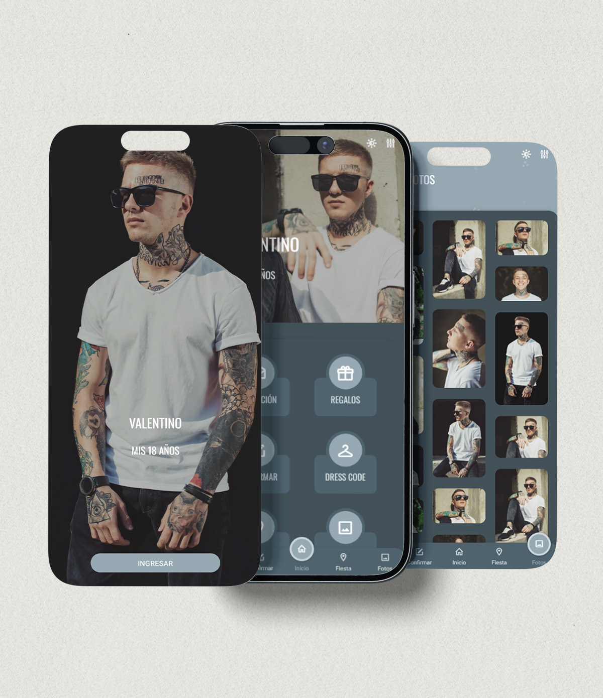 invitaciones-digitales-interactivas-cumpleaños-18-años-bar-mitzvah-original-elegante-con-fotos-azul