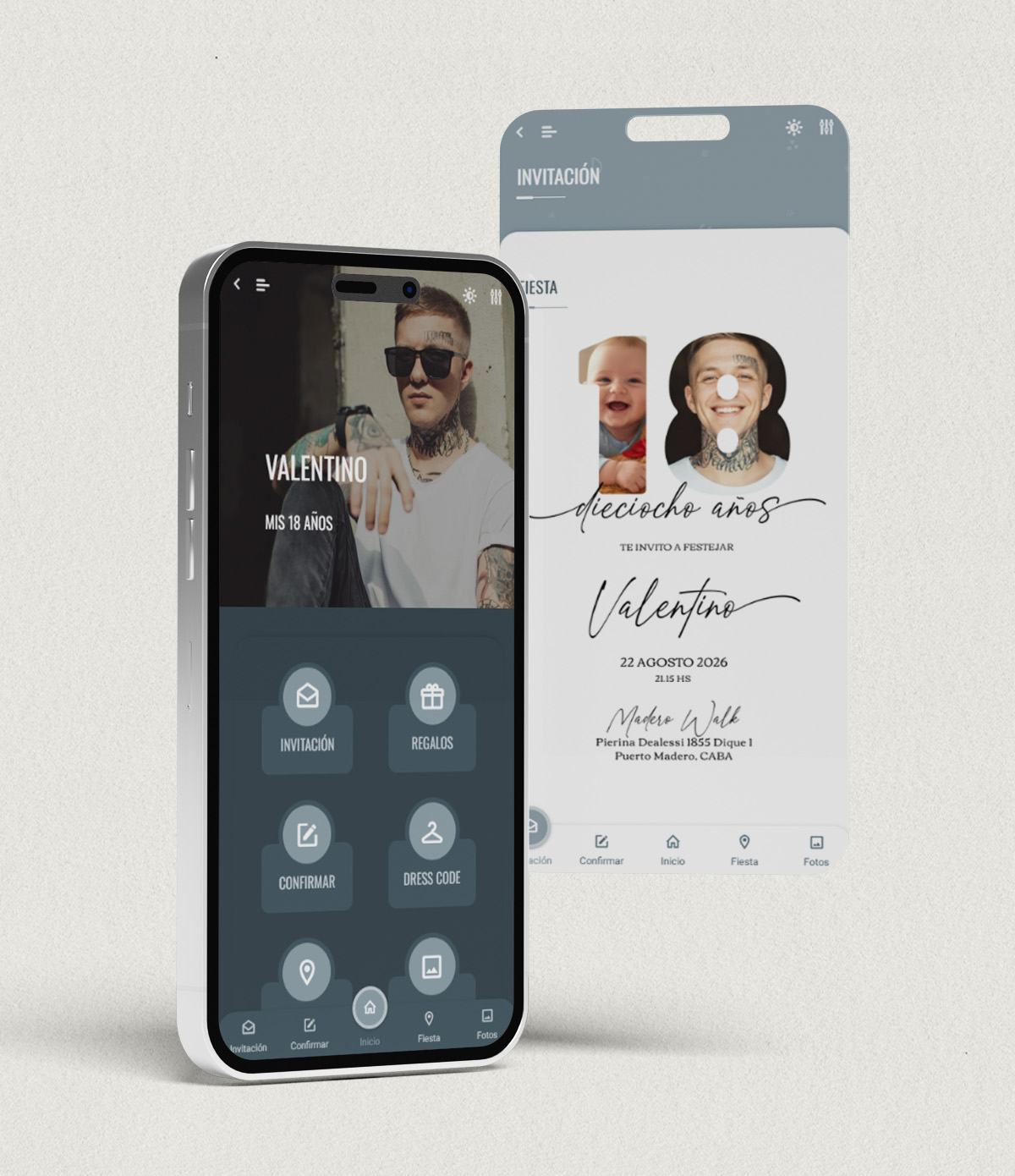 invitaciones-digitales-interactivas-cumpleaños-18-años-bar-mitzvah-original-elegante-con-fotos-azul