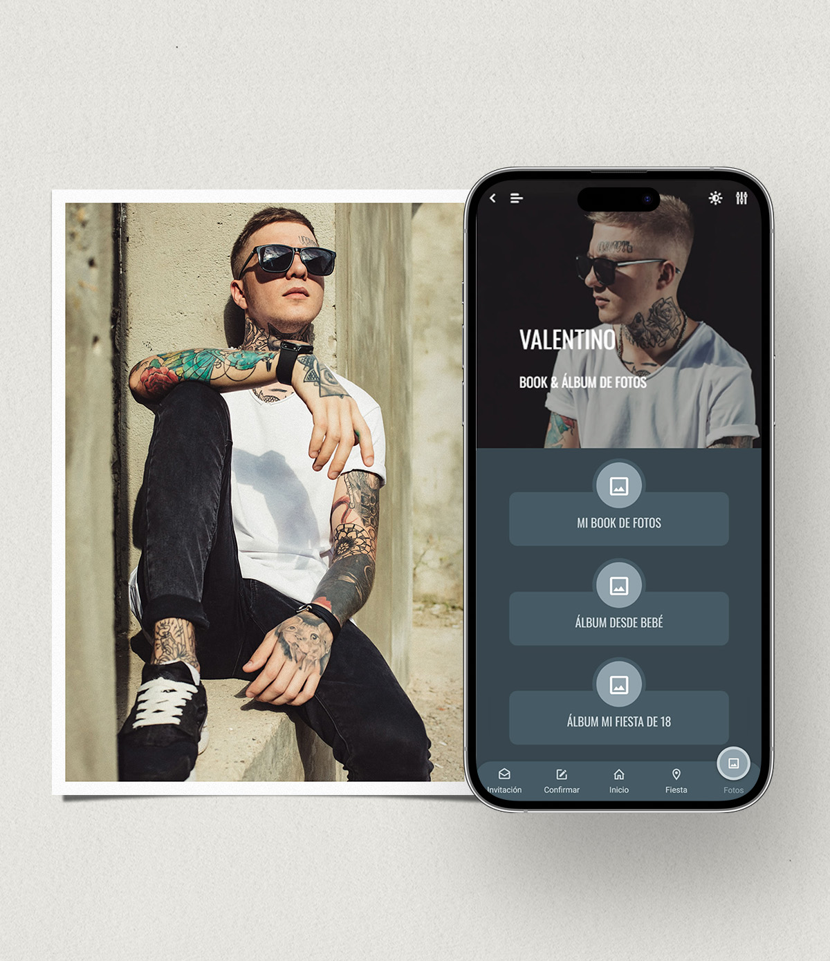 invitaciones-digitales-interactivas-cumpleaños-18-años-bar-mitzvah-original-elegante-con-fotos-azul