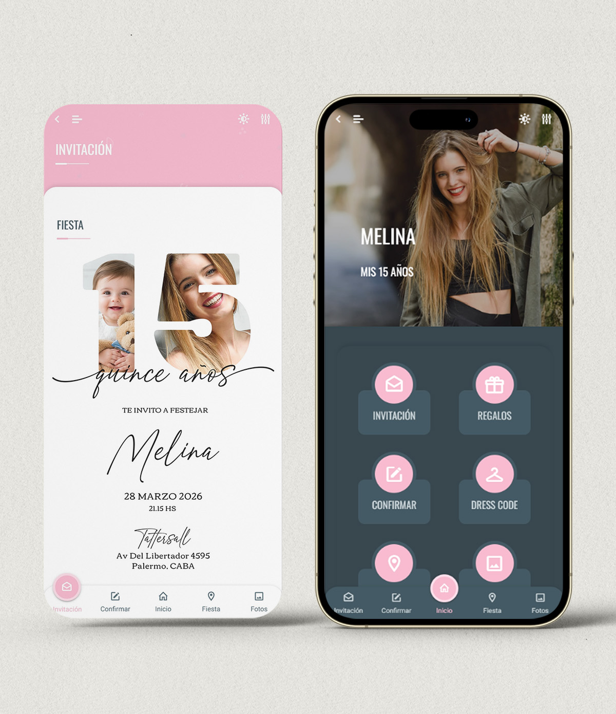 Invitación digital 15 años con fotos + APP