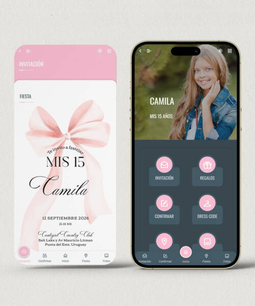 Invitación digital 15 años coquette + APP