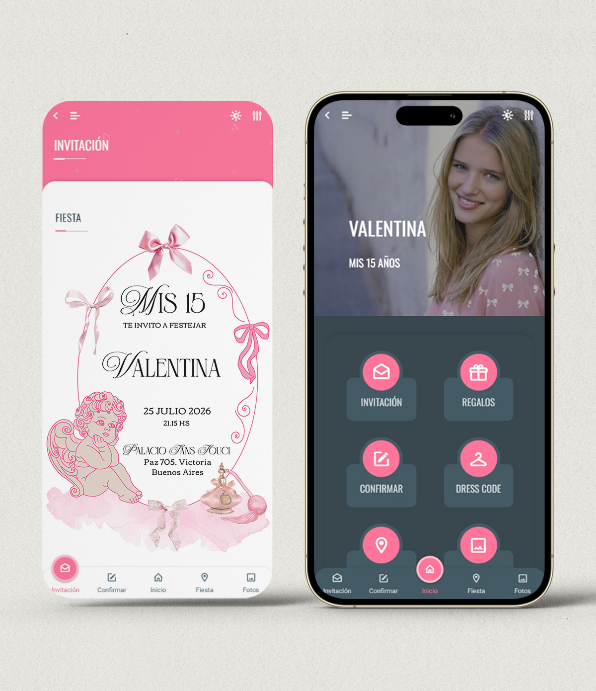 Invitación digital 15 años coquette + APP