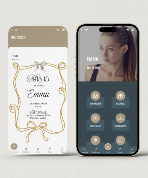 Invitación digital 15 años coquette + APP