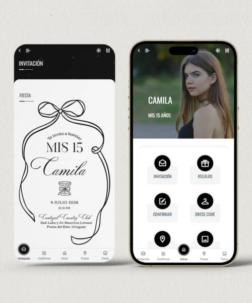 Invitación digital 15 años coquette + APP