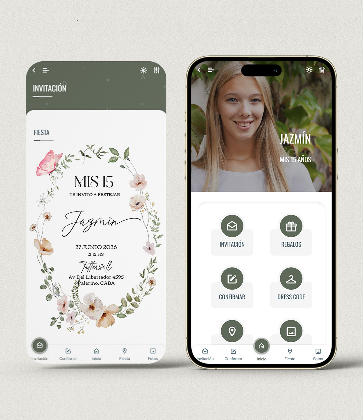 Invitación digital 15 años flores wildflowers + APP