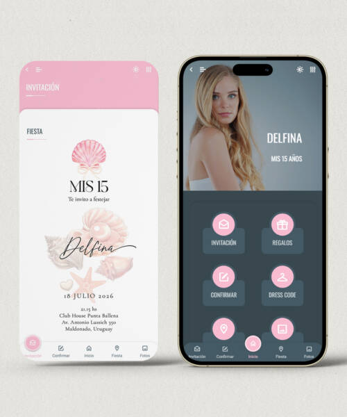Invitación digital 15 años náutica marina + APP
