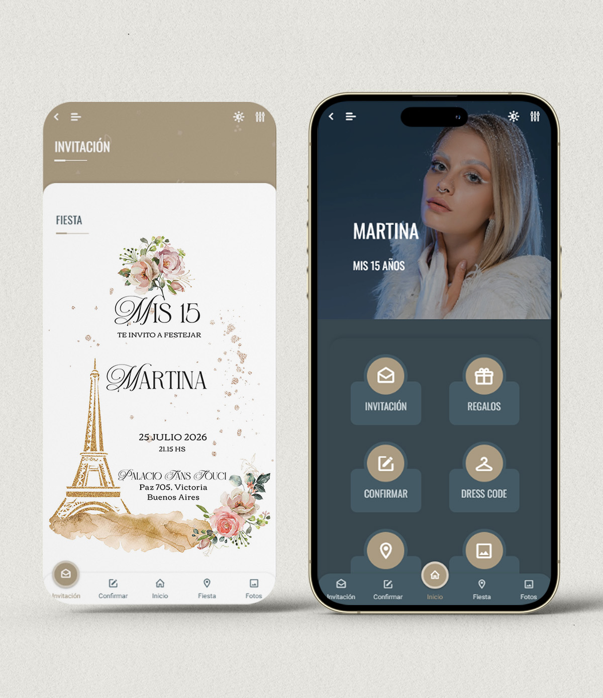 Invitación digital 15 años Paris Torre Eiffel + APP