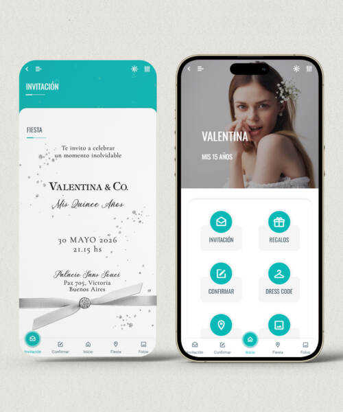 Invitación digital 15 años Tiffany & Co. + APP