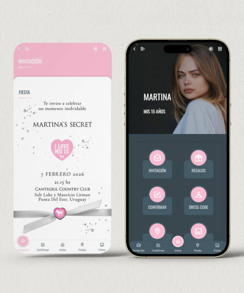 Invitación digital 15 años Victoria's Secret + APP