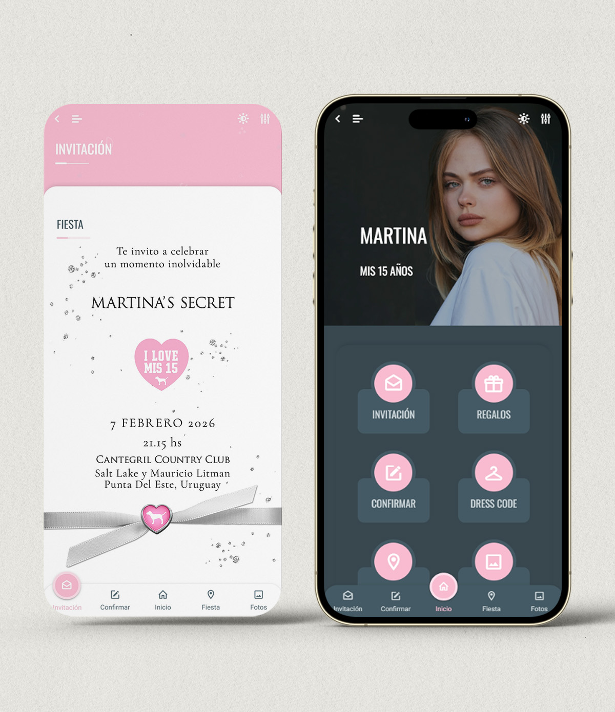 Invitación digital 15 años Victoria's Secret + APP