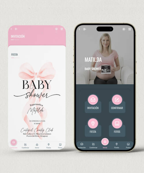 Invitación digital baby shower coquette + APP